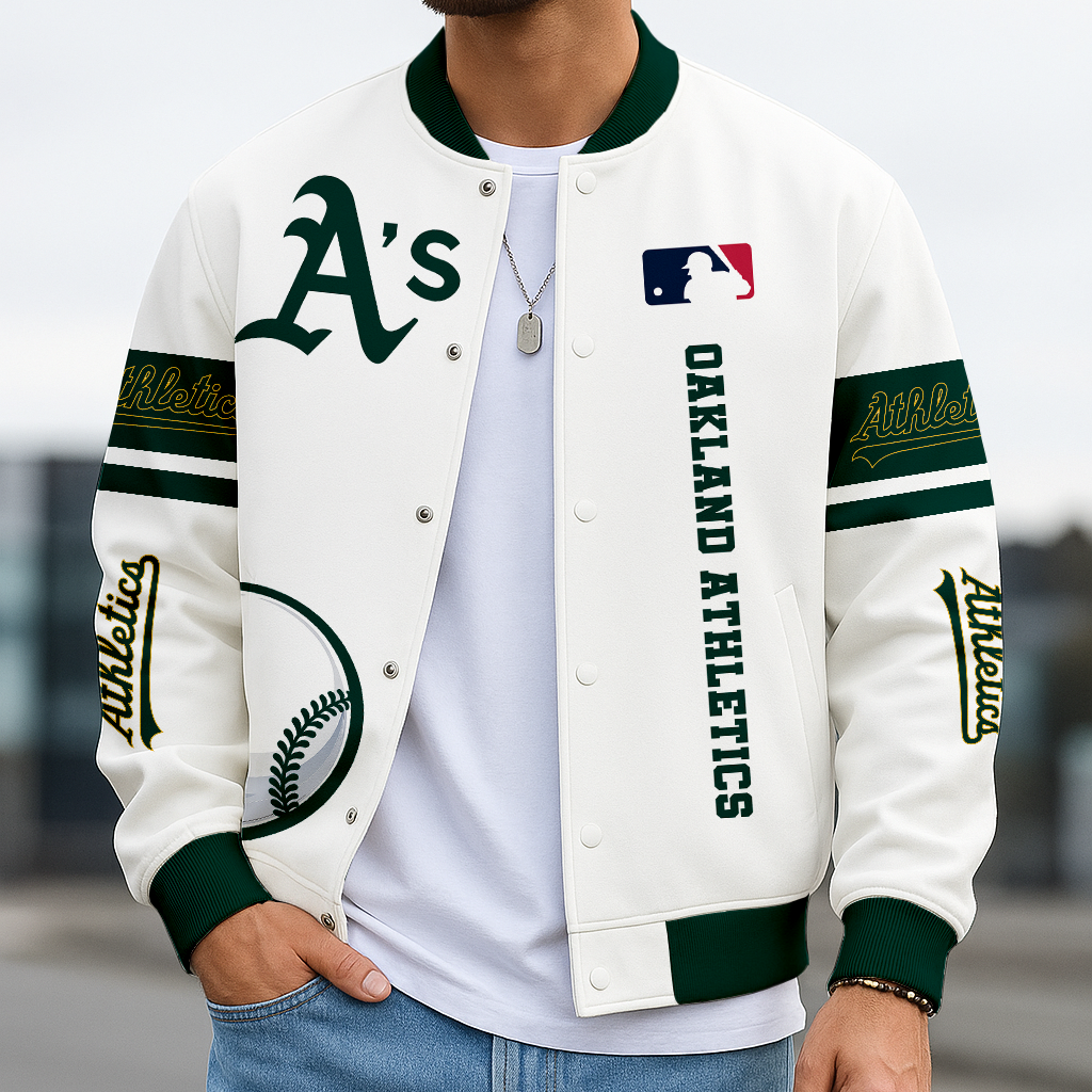 LIMITED EDITION - NEW CUSTOMIZED MLB23 OAS OAKLAND ATHLETICS BASEBALL JACKET, SATIN VARSITY JACKET