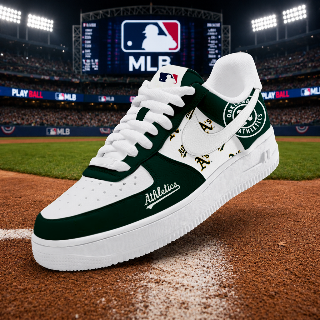 LIMITED EDITION - NEW CUSTOMIZED MLB23 OAS OAKLAND ATHLETICS AF1 SHOES
