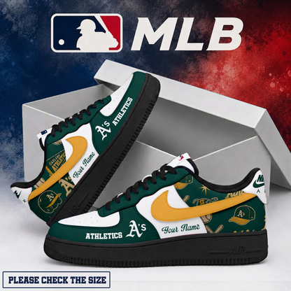 LIMITED EDITION - NEW CUSTOMIZED MLB23 OAS OAKLAND ATHLETICS AF1 SHOES