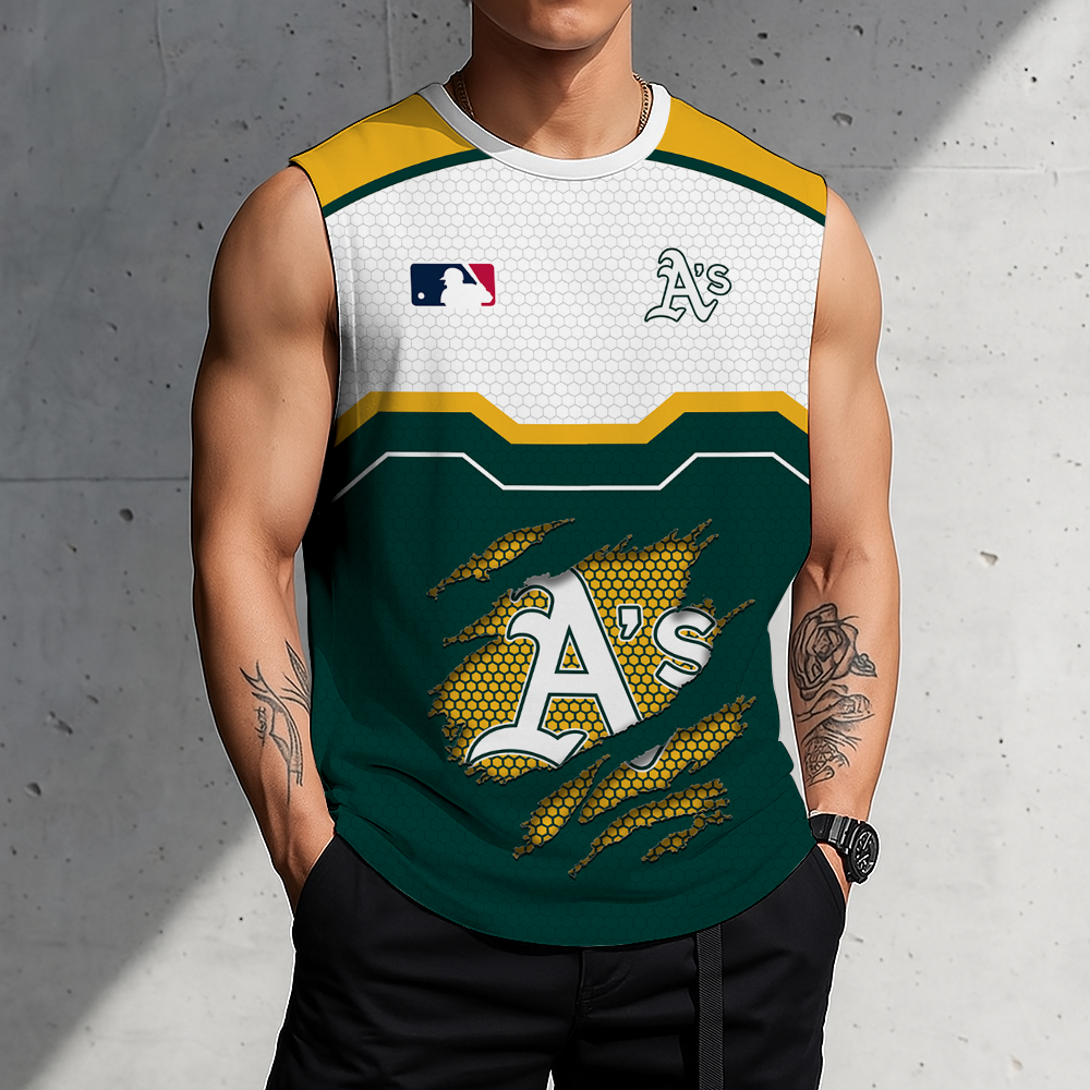 LIMITED EDITION - NEW CUSTOMIZED MLB23 OAS OAKLAND ATHLETICS MEN'S GYM SHIRT