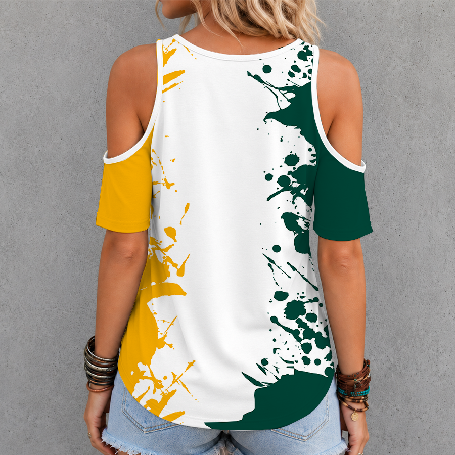 [FLASH SALE] NEW CUSTOMIZED MLB23 OAS OAKLAND ATHLETICS CRISS CROSS V-NECK TOP