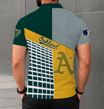 LIMITED EDITION - NEW CUSTOMIZED MLB23 OAS OAKLAND ATHLETICS POLO SHIRT