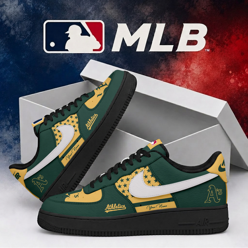 LIMITED EDITION - NEW CUSTOMIZED MLB23 OAS OAKLAND ATHLETICS AF1 SHOES