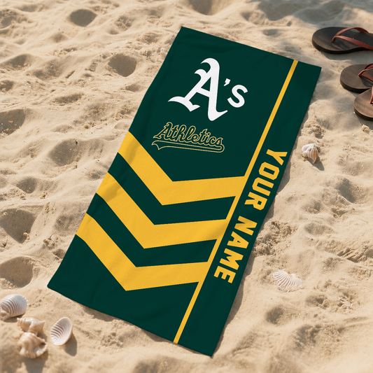 LIMITED EDITION - NEW CUSTOMIZED MLB23 OAS OAKLAND ATHLETICS BEACH TOWEL FOR FAN