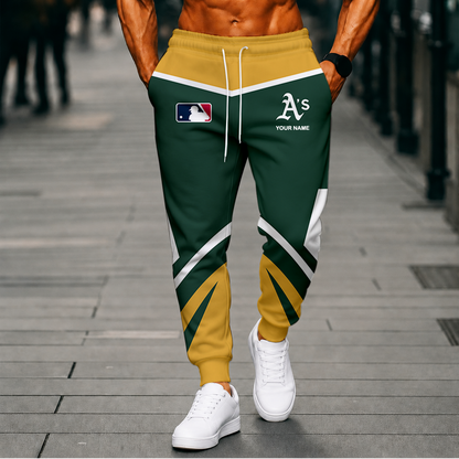 LIMITED EDITION - NEW CUSTOMIZED MLB23 OAS OAKLAND ATHLETICS SWEATPANTS