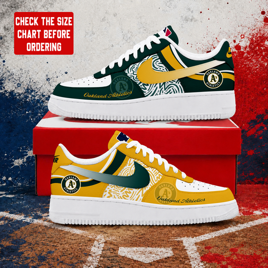 LIMITED EDITION - NEW CUSTOMIZED MLB23 OAS OAKLAND ATHLETICS AF1 SHOES