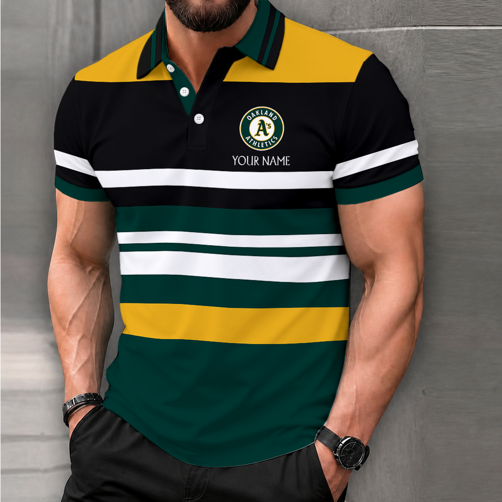 LIMITED EDITION - NEW CUSTOMIZED MLB23 OAS OAKLAND ATHLETICS POLO SHIRT, ZIP POLO SHIRT & T-SHIRTS