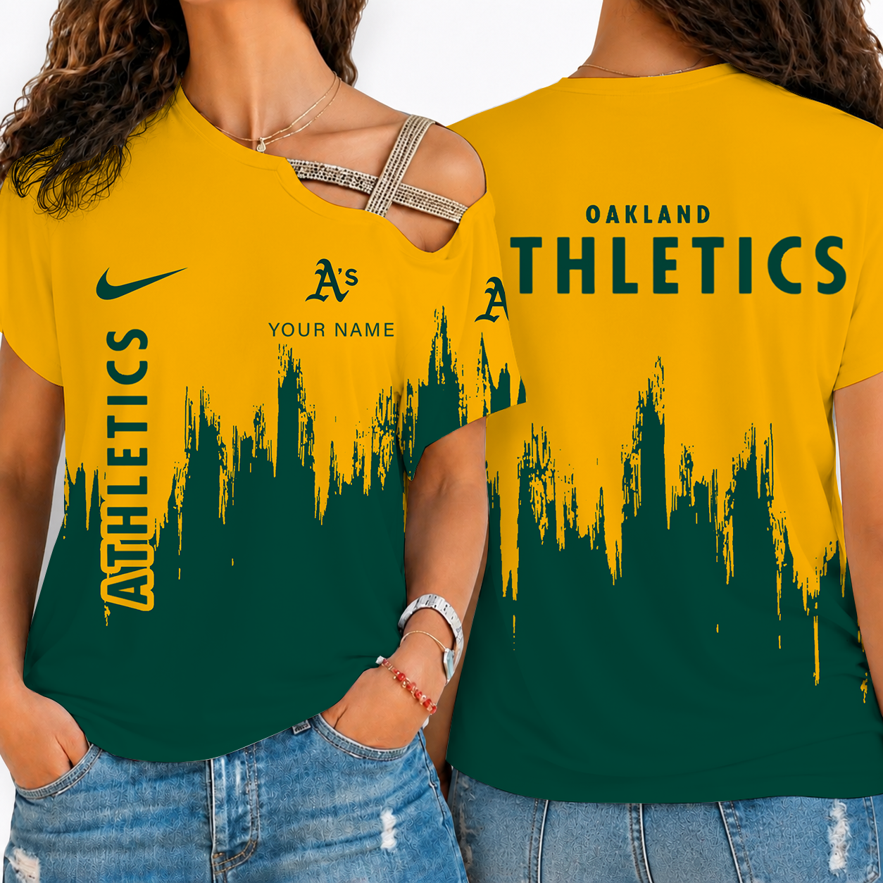 [FLASH SALE] NEW CUSTOMIZED MLB23 OAS OAKLAND ATHLETICS SHOULDER SHIRT