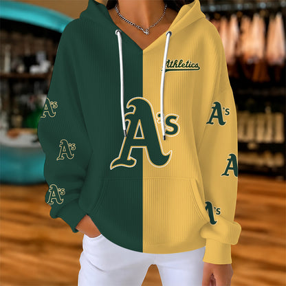 [FLASH SALE] NEW CUSTOMIZED MLB23 OAS OAKLAND ATHLETICS RIBBED HOODIE & SWEATSHIRT