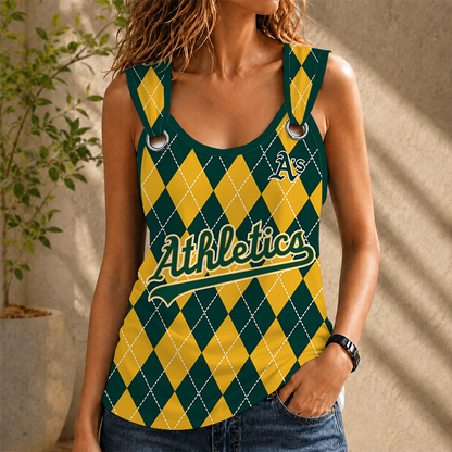 [FLASH SALE] NEW CUSTOMIZED MLB23 OAS OAKLAND ATHLETICS O-RING SHOULDER TANK TOP