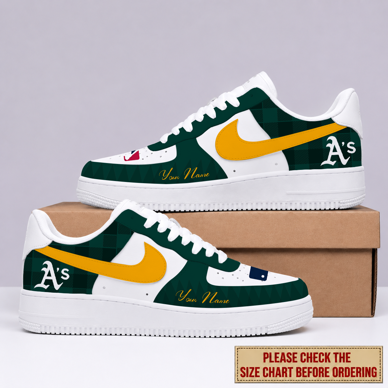 LIMITED EDITION - NEW CUSTOMIZED MLB23 OAS OAKLAND ATHLETICS AF1 SHOES