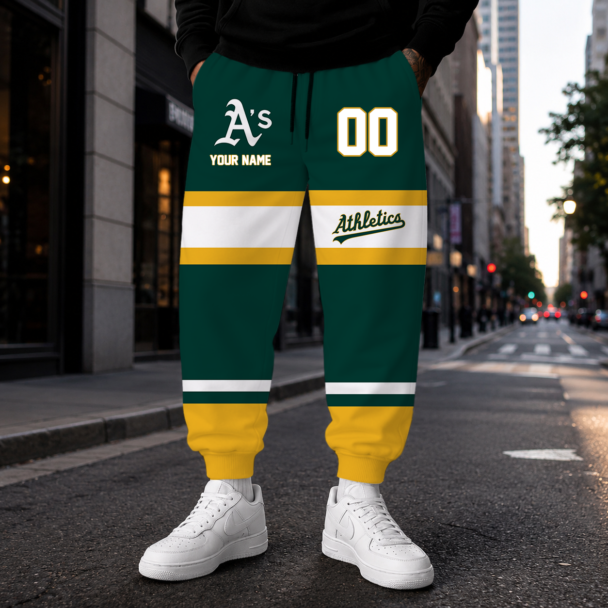 VIRAL EDITION - NEW CUSTOMIZED MLB23 OAS OAKLAND ATHLETICS SWEATPANTS