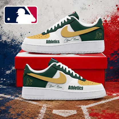 VIRAL EDITION - NEW CUSTOMIZED MLB23 OAS OAKLAND ATHLETICS AF1 SHOES