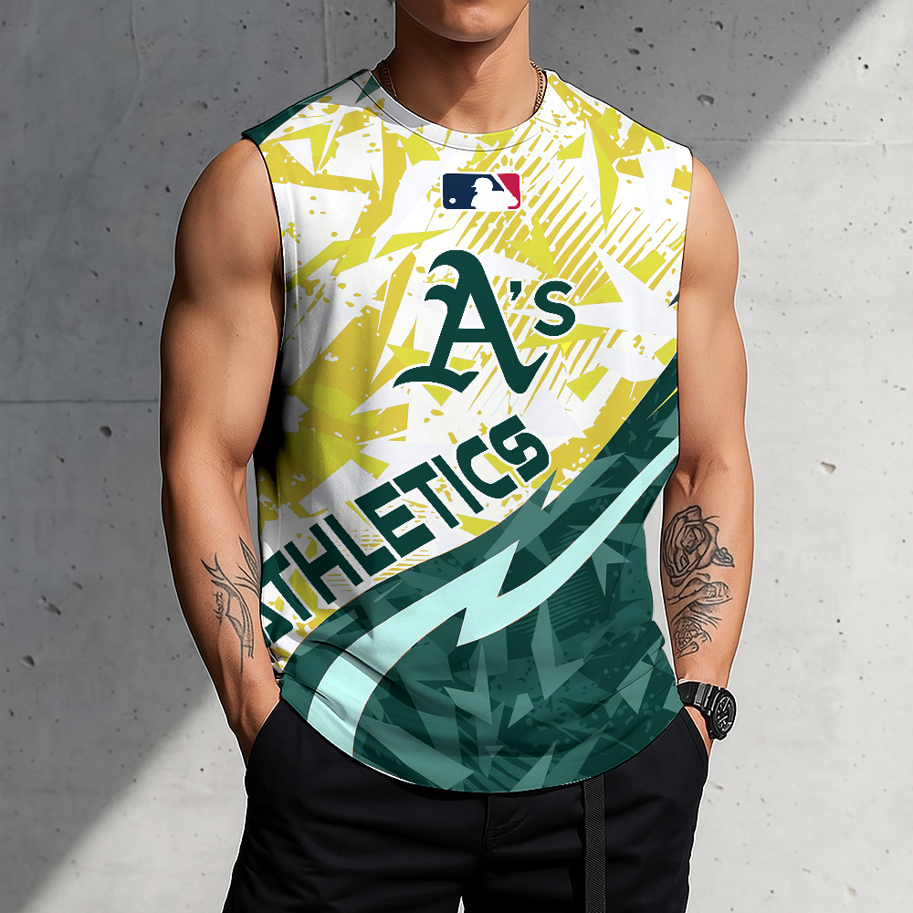 LIMITED EDITION - NEW CUSTOMIZED MLB23 OAS OAKLAND ATHLETICS TANKTOP & GYM SHIRT