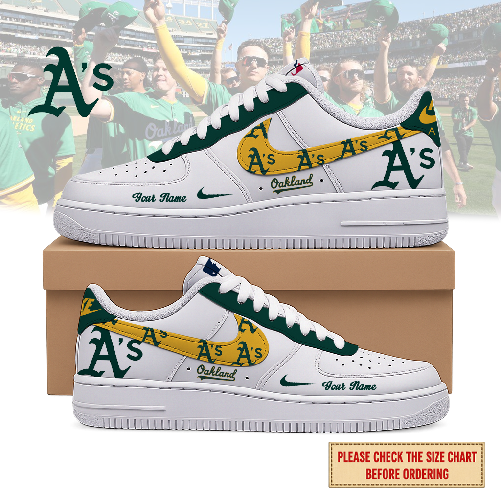LIMITED EDITION - NEW CUSTOMIZED MLB23 OAS OAKLAND ATHLETICS AF1 SHOES
