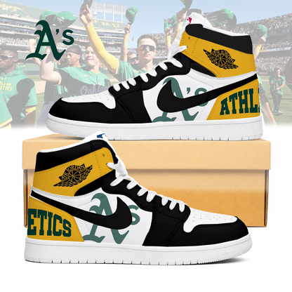 LIMITED EDITION - NEW CUSTOMIZED MLB23 OAS OAKLAND ATHLETICS AIR JORDAN SNEAKERS