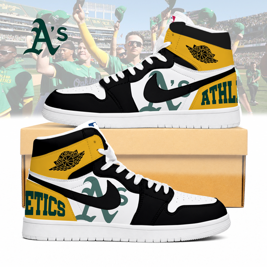 LIMITED EDITION - NEW CUSTOMIZED MLB23 OAS OAKLAND ATHLETICS AIR JORDAN SNEAKERS