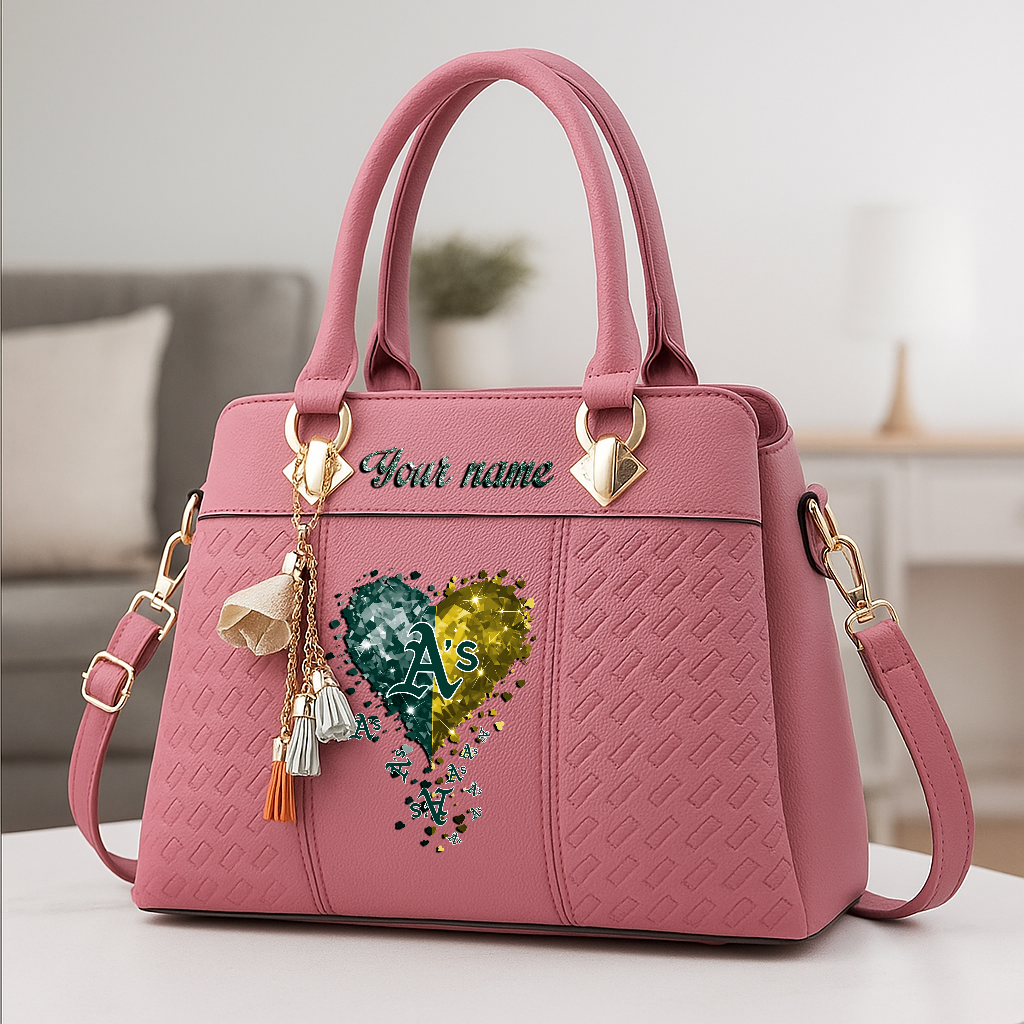 LIMITED EDITION - NEW CUSTOMIZED MLB23 OAS OAKLAND ATHLETICS ZIP HANDBAG MULTICOLOR