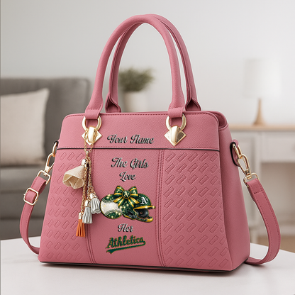 LIMITED EDITION - NEW CUSTOMIZED MLB23 OAS OAKLAND ATHLETICS ZIP HANDBAG MULTICOLOR