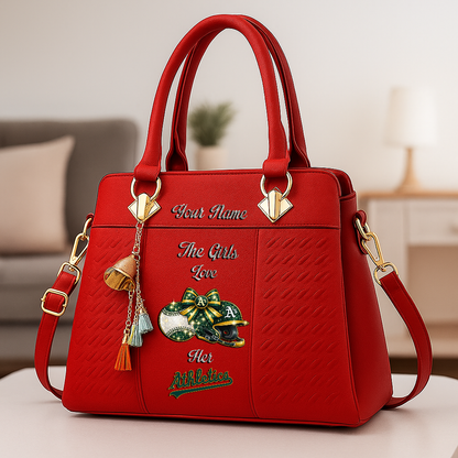 LIMITED EDITION - NEW CUSTOMIZED MLB23 OAS OAKLAND ATHLETICS ZIP HANDBAG MULTICOLOR