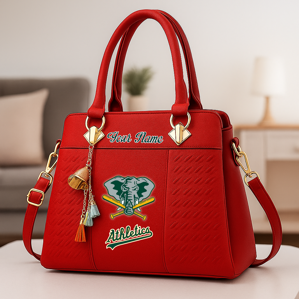 LIMITED EDITION - NEW CUSTOMIZED MLB23 OAS OAKLAND ATHLETICS ZIP HANDBAG MULTICOLOR
