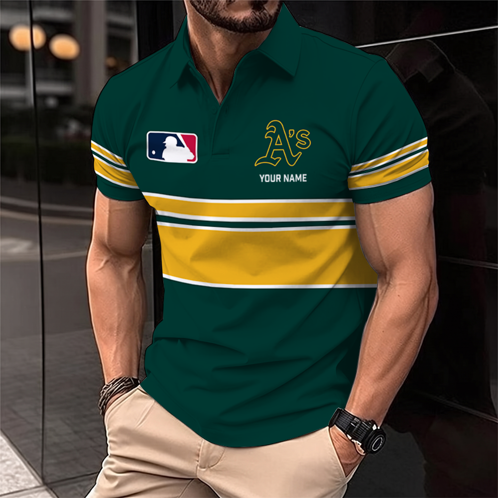 [FLASH SALE] NEW CUSTOMIZED MLB23 OAS OAKLAND ATHLETICS POLO SHIRT