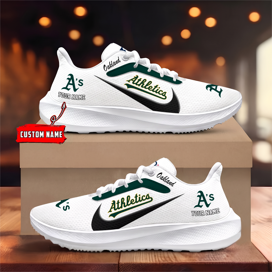 [FLASH SALE] NEW CUSTOMIZED MLB23 OAS OAKLAND ATHLETICS ROAD RUNNING SHOES