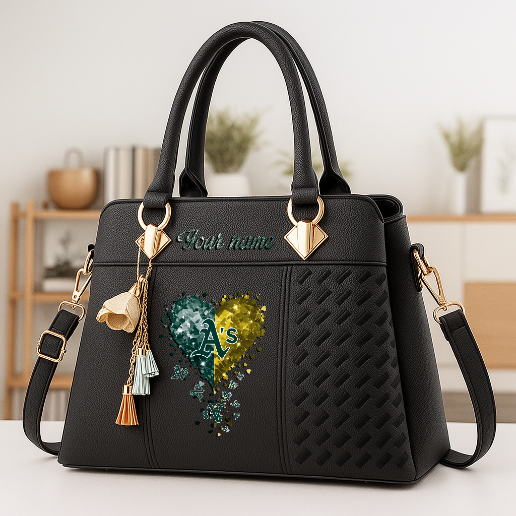 LIMITED EDITION - NEW CUSTOMIZED MLB23 OAS OAKLAND ATHLETICS ZIP HANDBAG MULTICOLOR