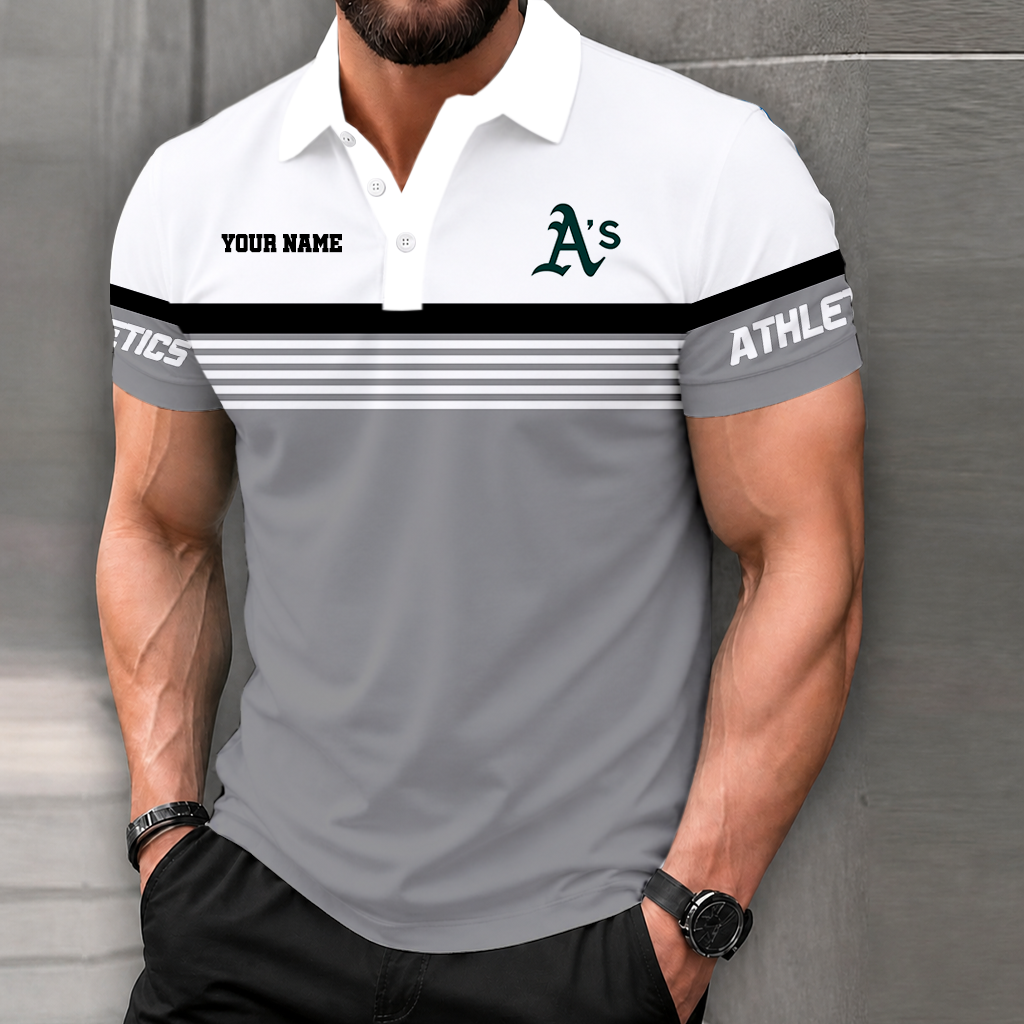 FINAL CLEARANCE - NEW CUSTOMIZED MLB23 OAS OAKLAND ATHLETICS POLO SHIRT