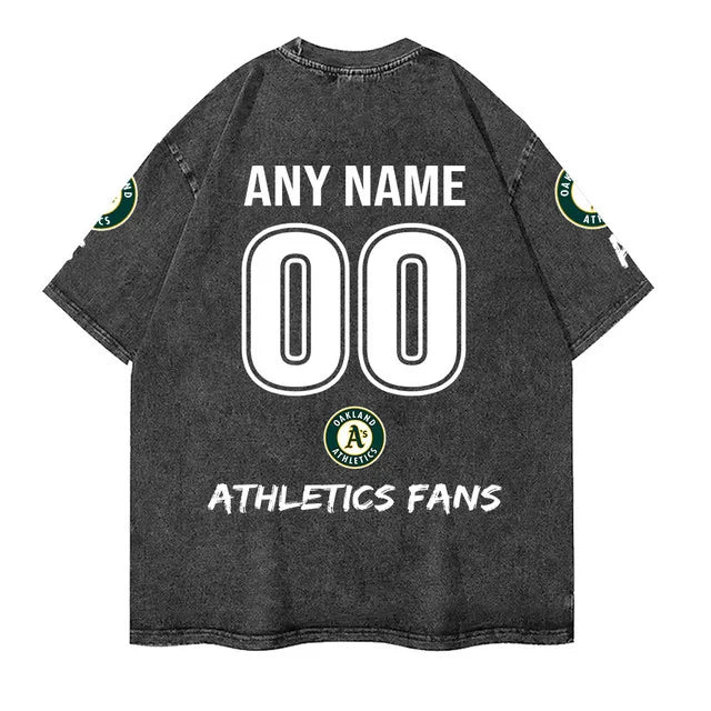 [FLASH SALE] NEW CUSTOMIZED MLB23 OAS OAKLAND ATHLETICS MULTICOLOR WASHED TEE