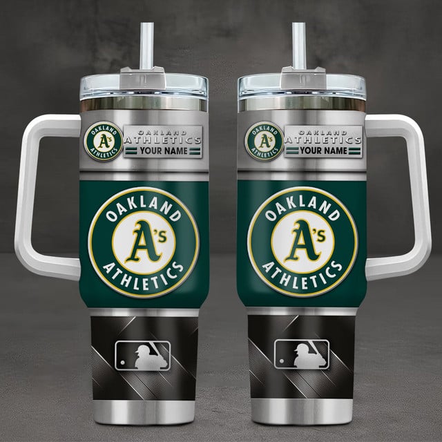 LIMITED EDITION - NEW CUSTOMIZED MLB23 OAS OAKLAND ATHLETICS TUMBLER CUP
