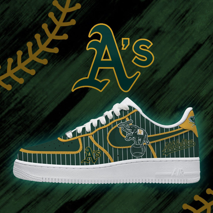 LIMITED EDITION - NEW CUSTOMIZED MLB23 OAS OAKLAND ATHLETICS AF1 SHOES