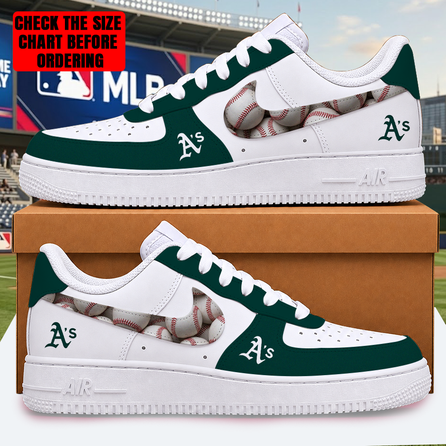 LIMITED EDITION - NEW CUSTOMIZED MLB23 OAS OAKLAND ATHLETICS AF1 SHOES