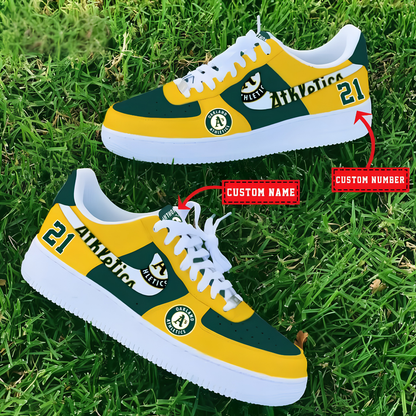 [FLASH SALE] NEW CUSTOMIZED MLB23 OAS OAKLAND ATHLETICS AF1 SHOES