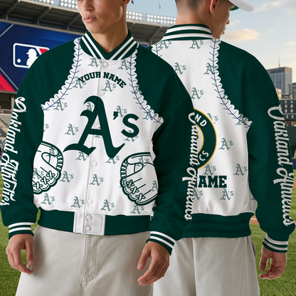 LIMITED EDITION - NEW CUSTOMIZED MLB23 OAS OAKLAND ATHLETICS SATIN VARSITY & BASEBALL JACKET