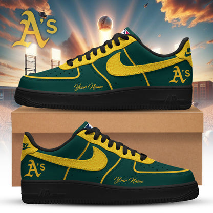 LIMITED EDITION - NEW CUSTOMIZED MLB23 OAS OAKLAND ATHLETICS AF1 SNEAKERS