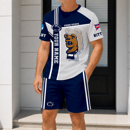 ELITE EDITION - NEW CUSTOMIZED NCAA FBS23 PNL PENN STATE NITTANY LIONS T-SHIRT & SHORT PANTS SET