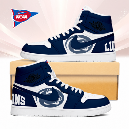 LIMITED EDITION - NEW CUSTOMIZED NCAA FBS23 PNL PENN STATE NITTANY LIONS AIR JORDAN SNEAKERS