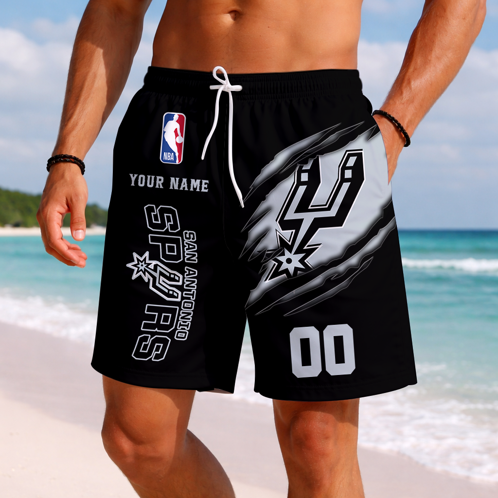 LIMITED EDITION - NEW CUSTOMIZED NBA23 SAS SAN ANTONIO SPURS SHORT PANTS