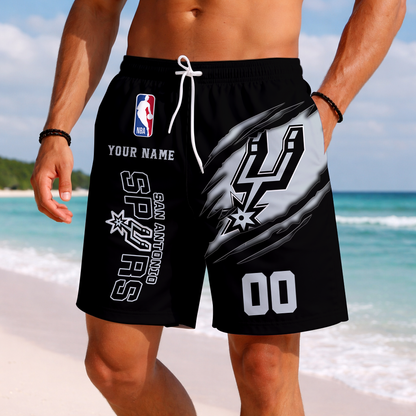 LIMITED EDITION - NEW CUSTOMIZED NBA23 SAS SAN ANTONIO SPURS SHORT PANTS
