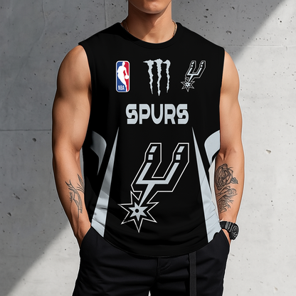 LIMITED EDITION - NEW CUSTOMIZED NBA23 SAS SAN ANTONIO SPURS MEN'S GYM SHIRT