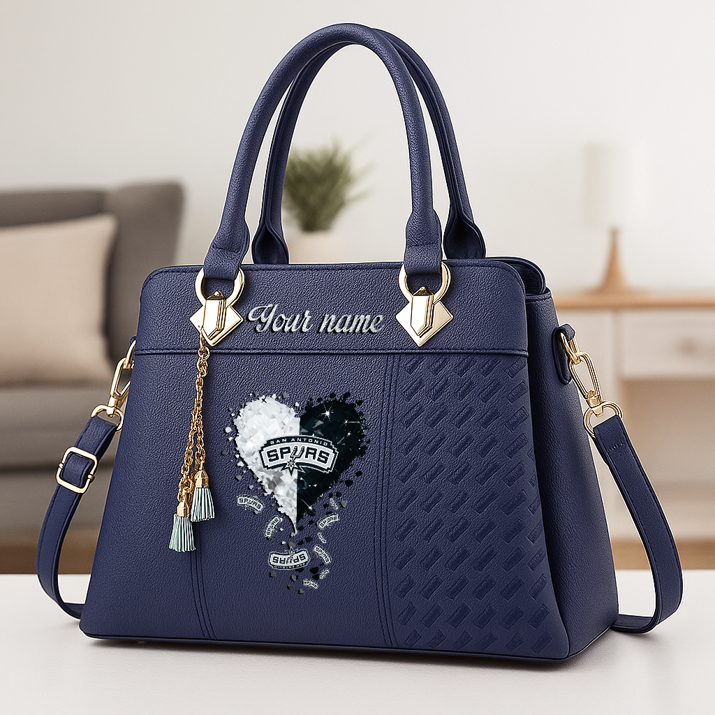 LIMITED EDITION - NEW CUSTOMIZED NBA23 SAS SAN ANTONIO SPURS ZIP HANDBAG MULTICOLOR