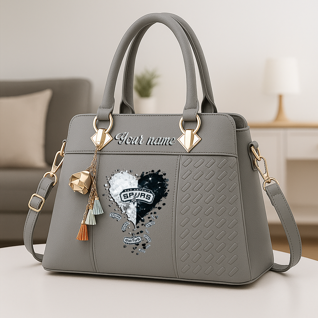 LIMITED EDITION - NEW CUSTOMIZED NBA23 SAS SAN ANTONIO SPURS ZIP HANDBAG MULTICOLOR