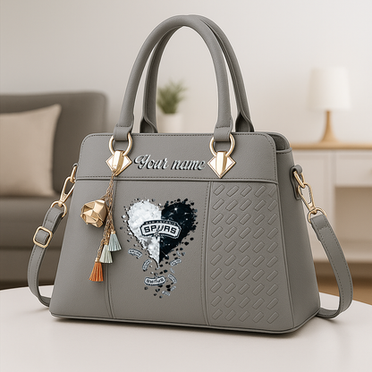 LIMITED EDITION - NEW CUSTOMIZED NBA23 SAS SAN ANTONIO SPURS ZIP HANDBAG MULTICOLOR