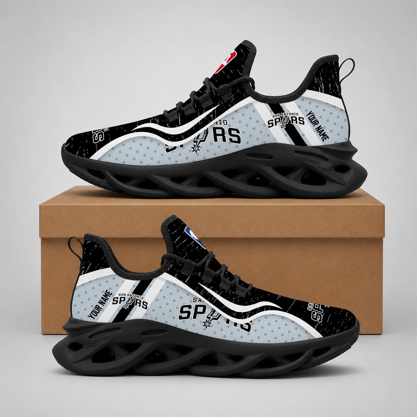 LIMITED EDITION - NEW CUSTOMIZED NBA23 SAS SAN ANTONIO SPURS MAX SOUL SHOES