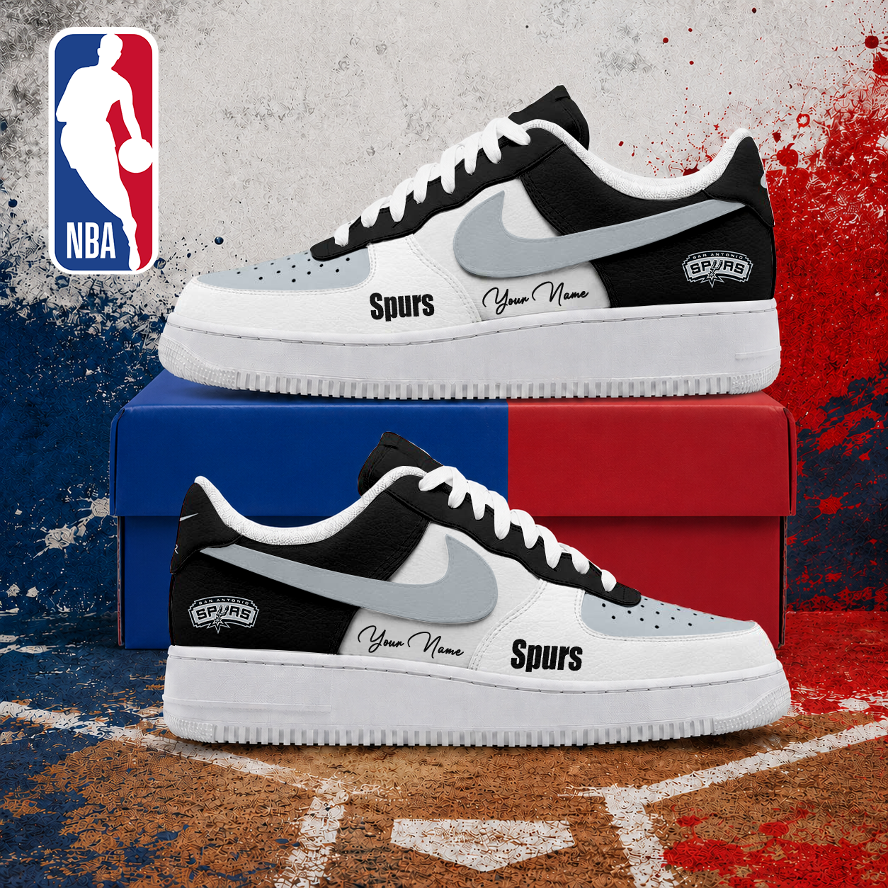 MEGA SALE - NEW CUSTOMIZED NBA23 SAS SAN ANTONIO SPURS AF1 SNEAKERS
