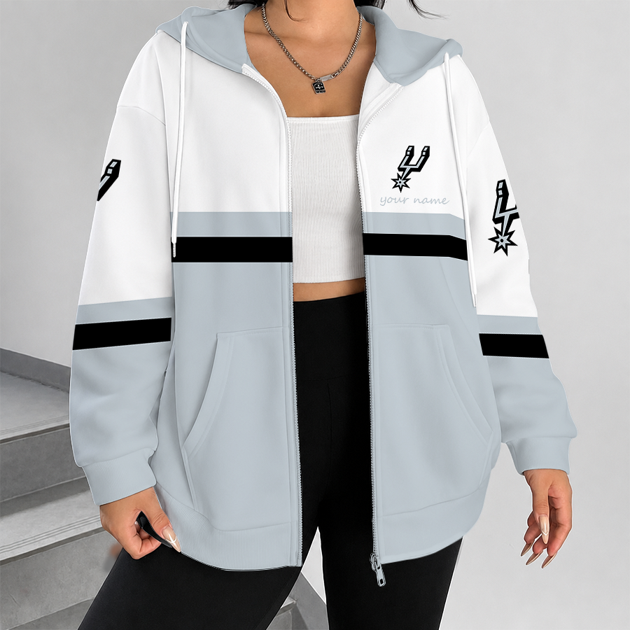 [HOT DEAL] NEW CUSTOMIZED NBA23 SAS SAN ANTONIO SPURS ZIP HOODIE