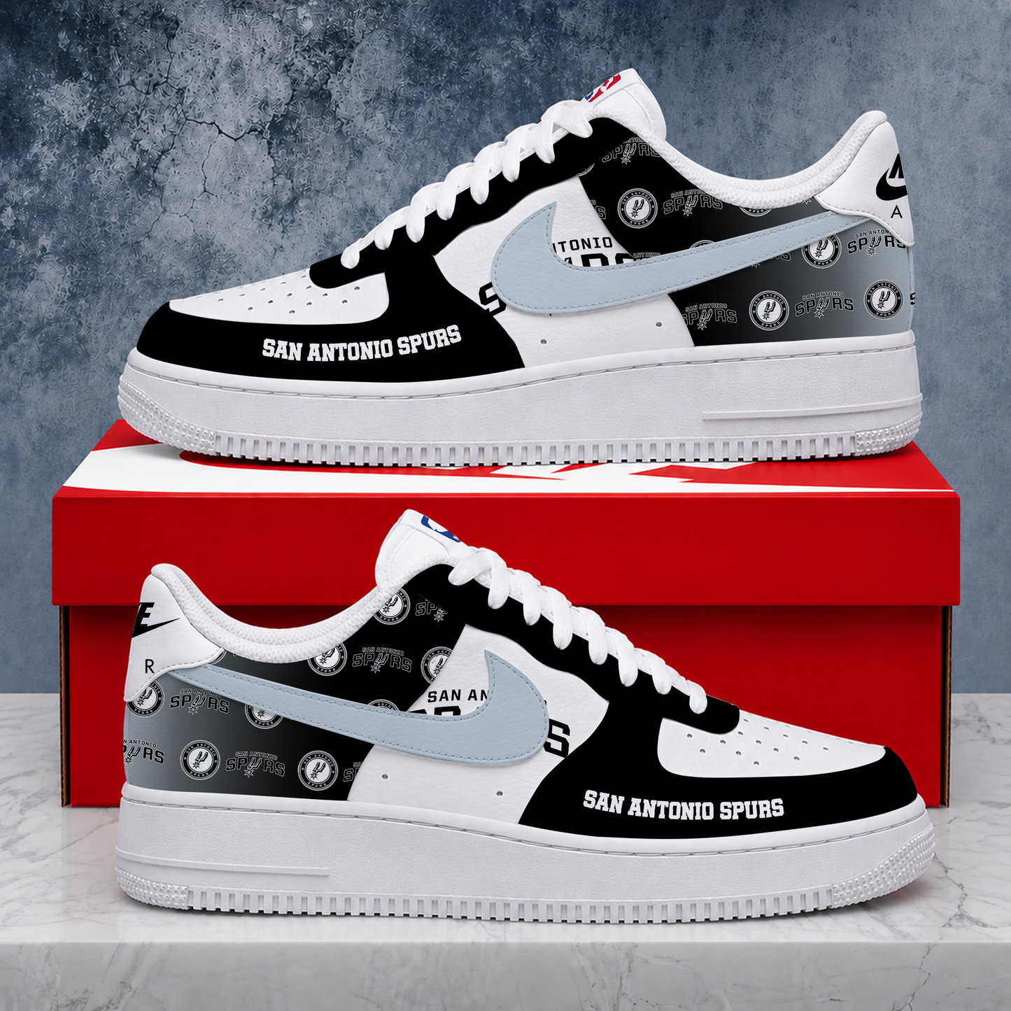 LIMITED EDITION - NEW CUSTOMIZED NBA23 SAS SAN ANTONIO SPURS AF1 SNEAKERS