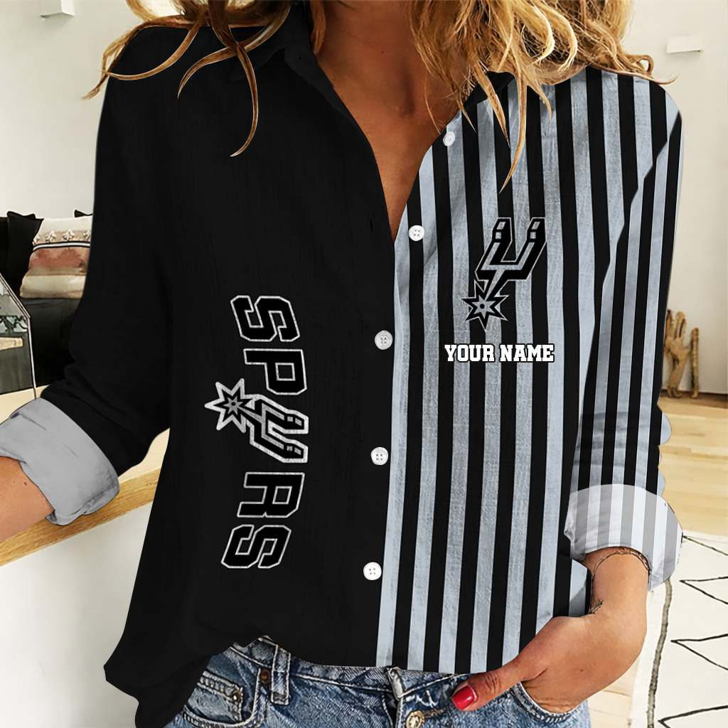 LIMITED EDITION - NEW CUSTOMIZED NBA23 SAS SAN ANTONIO SPURS WOMEN CASUAL SHIRT