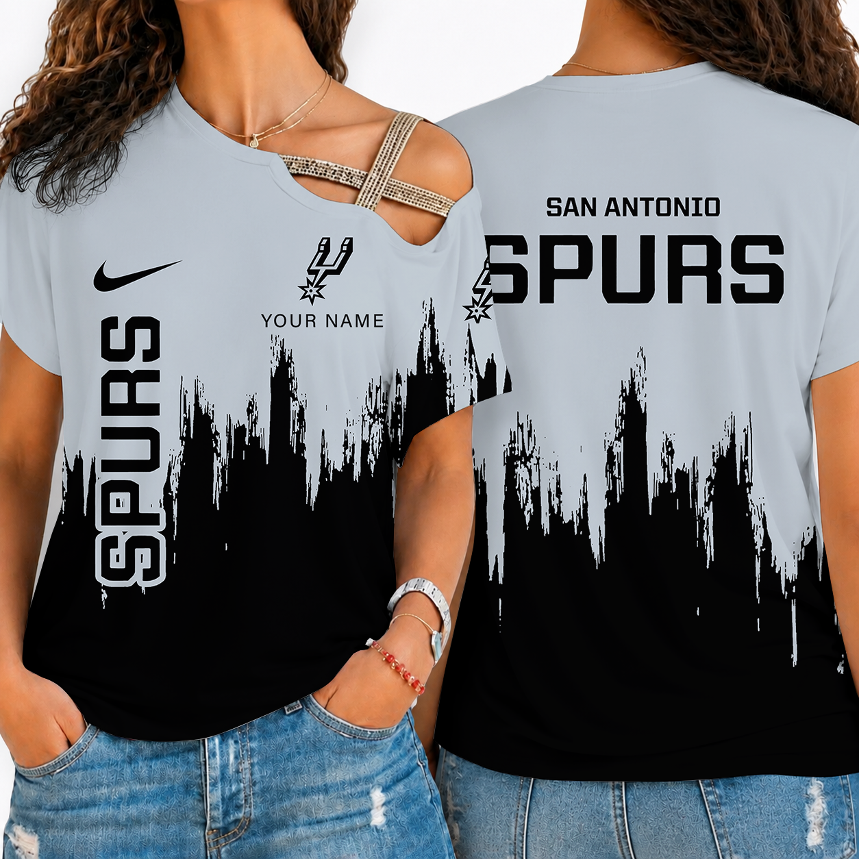 [HOT DEAL] NEW CUSTOMIZED NBA23 SAS SAN ANTONIO SPURS SHOULDER SHIRT